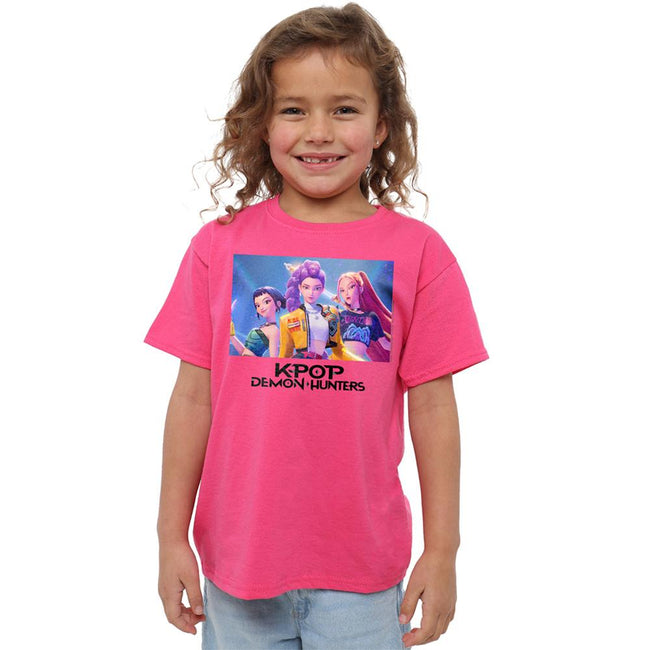 Fuchsia - Side - K-Pop Demon Hunters Childrens-Kids Huntr-X T-Shirt