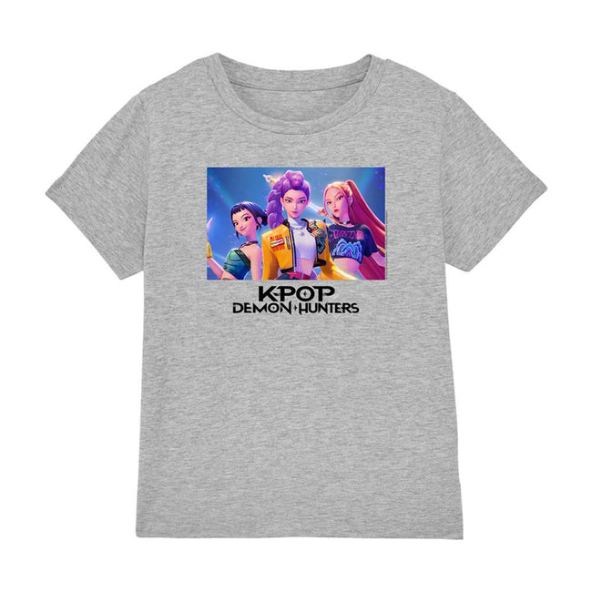 Heather Grey - Front - K-Pop Demon Hunters Childrens-Kids Huntr-X T-Shirt