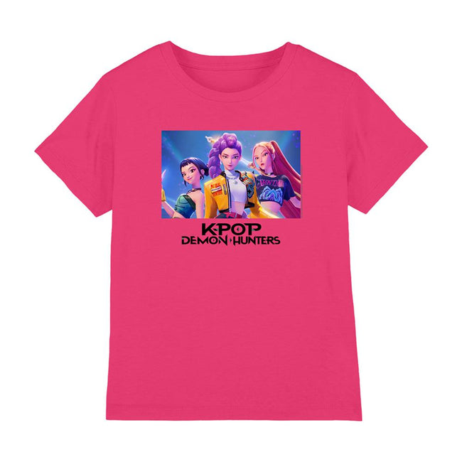 Fuchsia - Front - K-Pop Demon Hunters Childrens-Kids Huntr-X T-Shirt