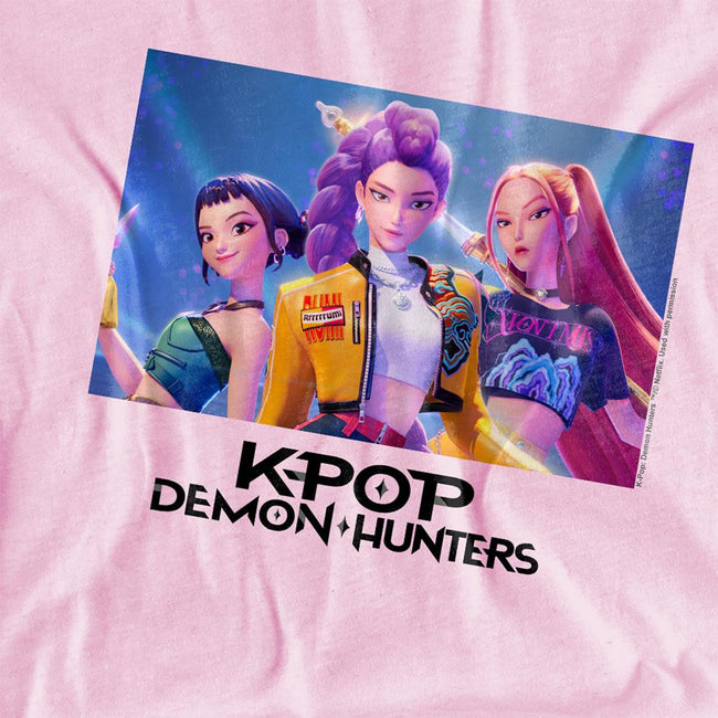 Light Pink - Back - K-Pop Demon Hunters Childrens-Kids Huntr-X T-Shirt