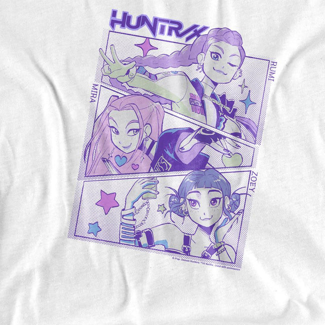White - Back - K-Pop Demon Hunters Childrens-Kids Huntr-X Anime T-Shirt
