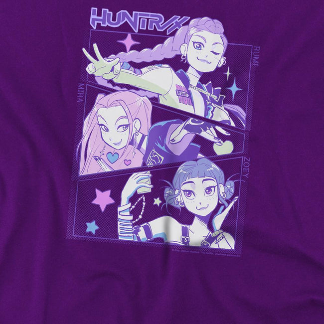Purple - Back - K-Pop Demon Hunters Childrens-Kids Huntr-X Anime T-Shirt