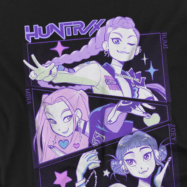 Black - Side - K-Pop Demon Hunters Childrens-Kids Huntr-X Anime T-Shirt