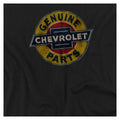 Black - Side - Chevrolet Mens Genuine Chevy Parts Sign Distressed Long-Sleeved T-Shirt