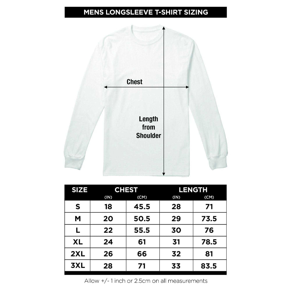 Charcoal - Pack Shot - Chevrolet Mens Stacked Logo Long-Sleeved T-Shirt