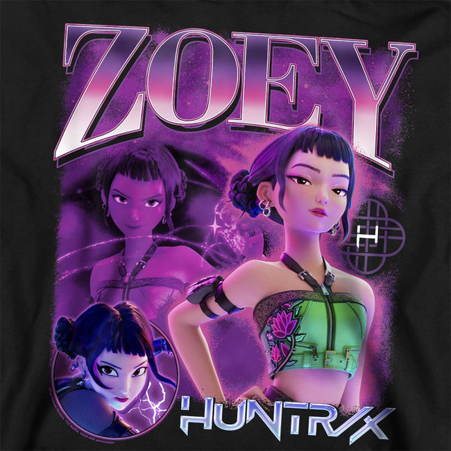 Black - Side - K-Pop Demon Hunters Unisex Adult Huntr-X Zoey Sweatshirt