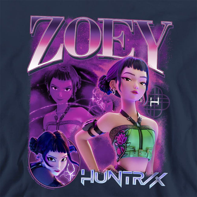 Navy - Side - K-Pop Demon Hunters Unisex Adult Huntr-X Zoey Sweatshirt