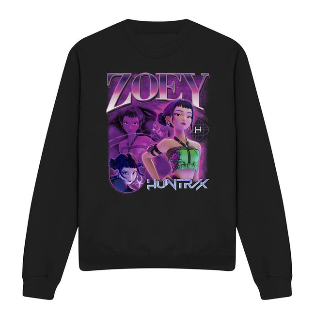 Black - Front - K-Pop Demon Hunters Unisex Adult Huntr-X Zoey Sweatshirt