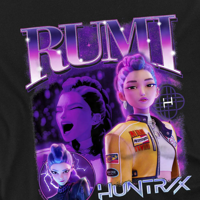 Black - Side - K-Pop Demon Hunters Childrens-Kids Huntr-X Rumi T-Shirt