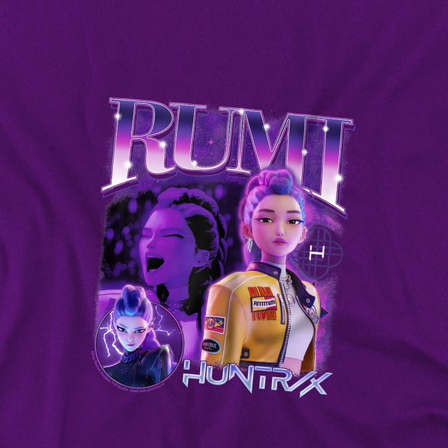 Purple-Purple - Back - K-Pop Demon Hunters Childrens-Kids Huntr-X Rumi T-Shirt