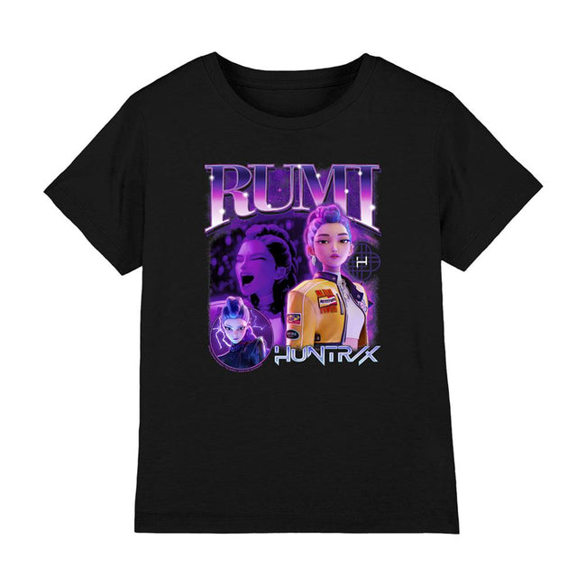 Black-Black - Front - K-Pop Demon Hunters Childrens-Kids Huntr-X Rumi T-Shirt