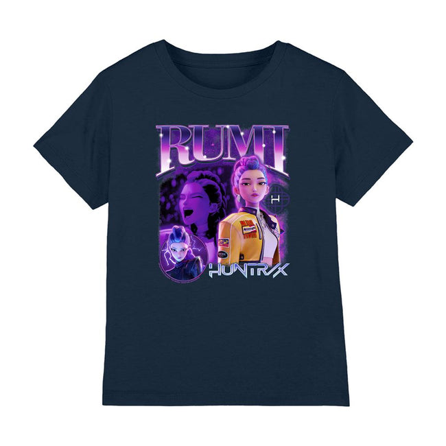 Navy - Front - K-Pop Demon Hunters Childrens-Kids Huntr-X Rumi T-Shirt