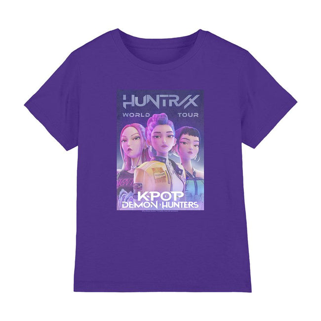 Purple - Front - K-Pop Demon Hunters Childrens-Kids World Tour Huntr-X T-Shirt