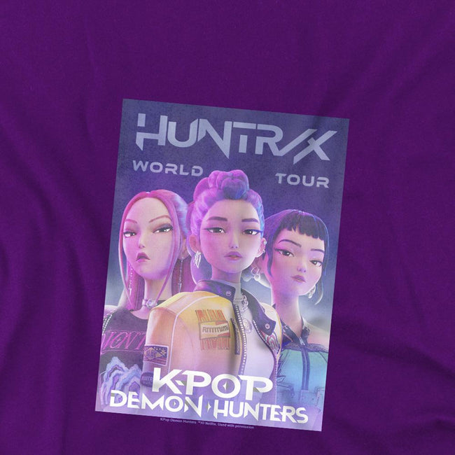Purple - Side - K-Pop Demon Hunters Childrens-Kids World Tour Huntr-X T-Shirt