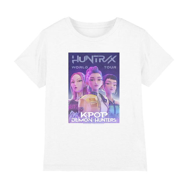 White - Front - K-Pop Demon Hunters Childrens-Kids World Tour Huntr-X T-Shirt