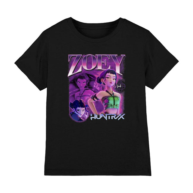 Black - Front - K-Pop Demon Hunters Childrens-Kids Huntr-X Zoey T-Shirt
