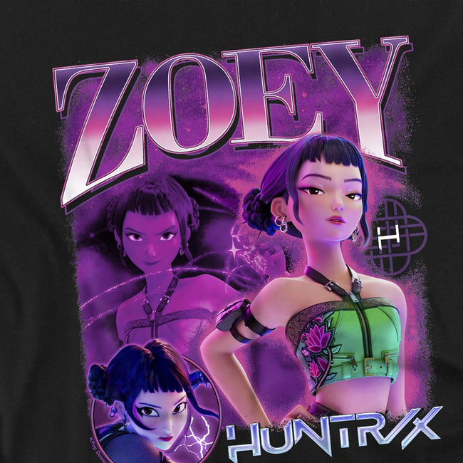 Black - Side - K-Pop Demon Hunters Childrens-Kids Huntr-X Zoey T-Shirt