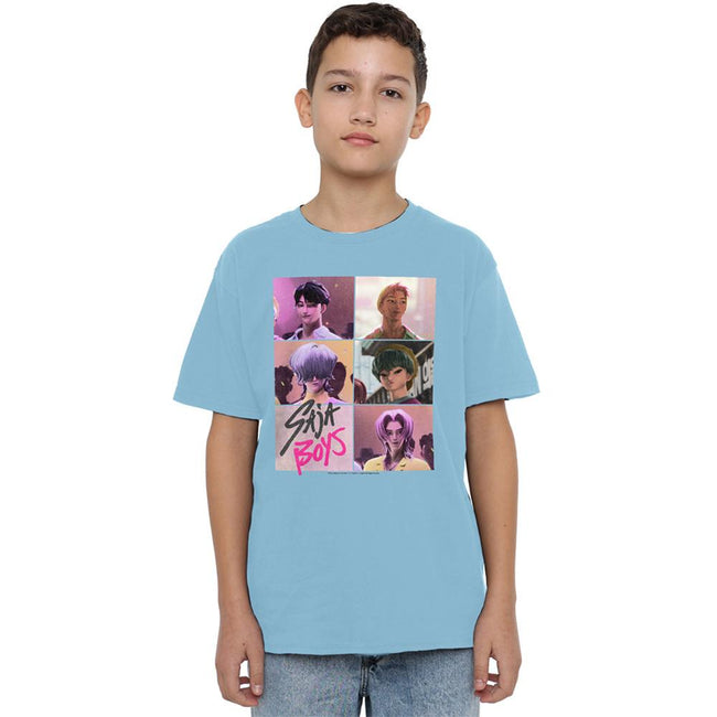 Sky Blue - Lifestyle - K-Pop Demon Hunters Childrens-Kids Saja Boys Grid T-Shirt