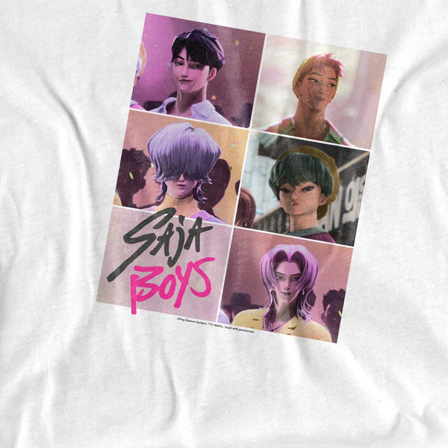 White - Side - K-Pop Demon Hunters Childrens-Kids Saja Boys Grid T-Shirt