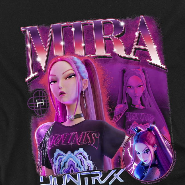 Black - Side - K-Pop Demon Hunters Childrens-Kids Huntr-X Mira T-Shirt
