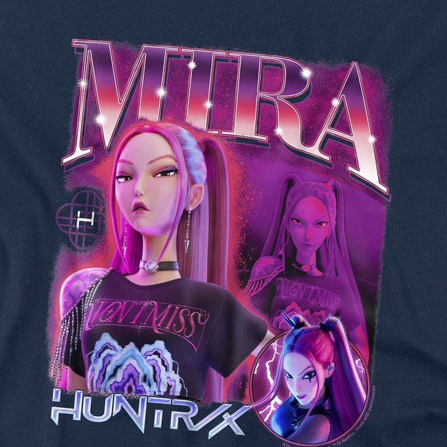 Navy - Side - K-Pop Demon Hunters Childrens-Kids Huntr-X Mira T-Shirt