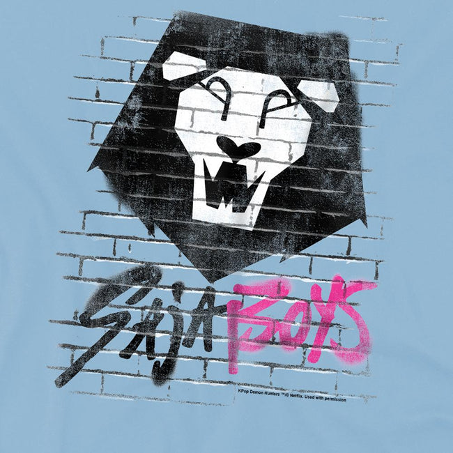 Sky Blue - Back - K-Pop Demon Hunters Childrens-Kids Saja Boys Graffiti T-Shirt