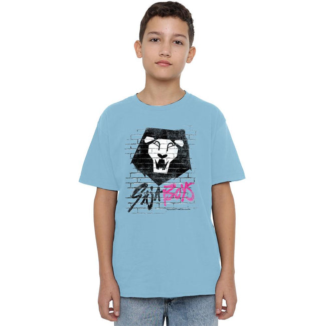 Sky Blue - Lifestyle - K-Pop Demon Hunters Childrens-Kids Saja Boys Graffiti T-Shirt