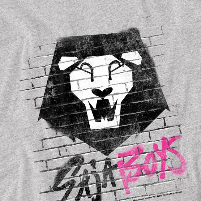 Heather Grey - Back - K-Pop Demon Hunters Childrens-Kids Saja Boys Graffiti T-Shirt