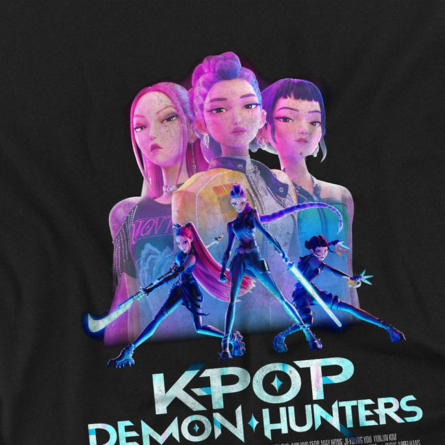 Black - Back - K-Pop Demon Hunters Childrens-Kids Huntrix Huntr-X Poster T-Shirt
