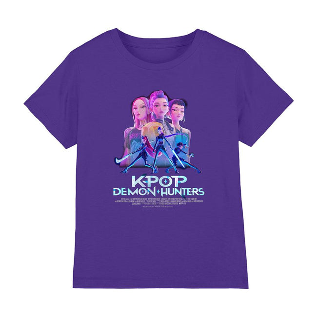 Purple - Front - K-Pop Demon Hunters Childrens-Kids Huntrix Huntr-X Poster T-Shirt