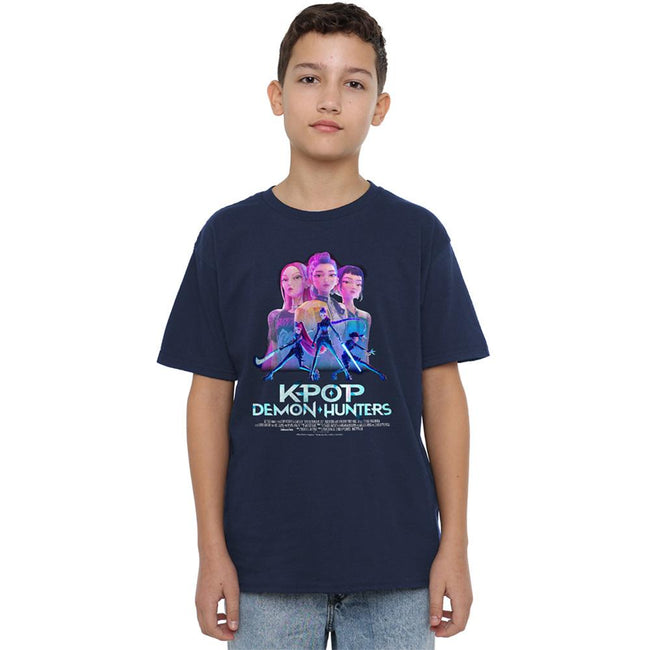 Navy - Lifestyle - K-Pop Demon Hunters Childrens-Kids Huntrix Huntr-X Poster T-Shirt