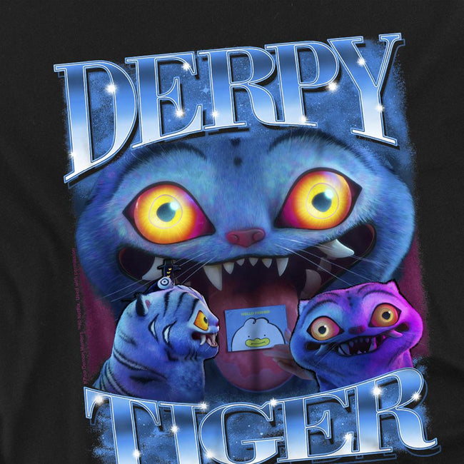 Black - Back - K-Pop Demon Hunters Childrens-Kids Derpy Tiger T-Shirt