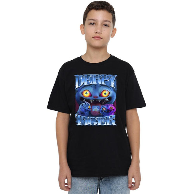 Black - Lifestyle - K-Pop Demon Hunters Childrens-Kids Derpy Tiger T-Shirt