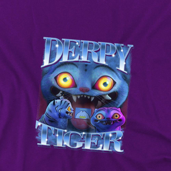 Purple - Back - K-Pop Demon Hunters Childrens-Kids Derpy Tiger T-Shirt