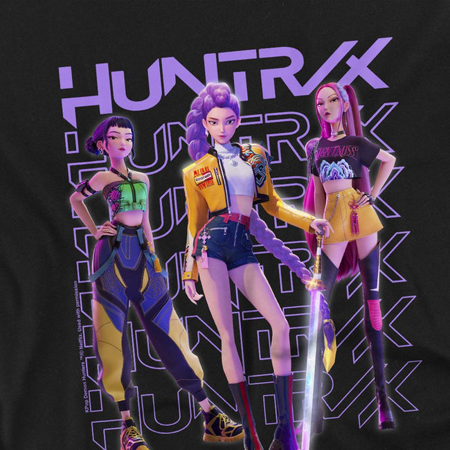 Black - Back - K-Pop Demon Hunters Childrens-Kids Huntr-X Pose T-Shirt