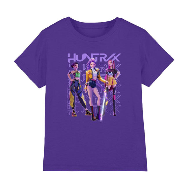 Purple - Front - K-Pop Demon Hunters Childrens-Kids Huntr-X Pose T-Shirt