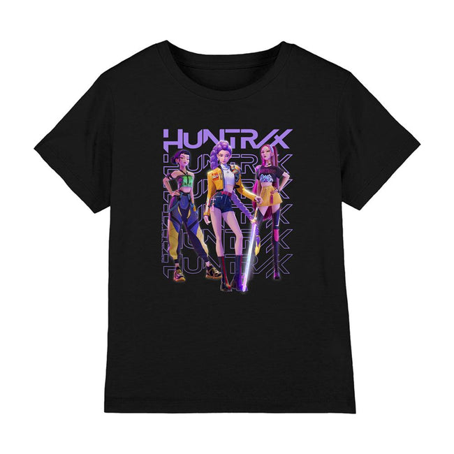 Black - Front - K-Pop Demon Hunters Childrens-Kids Huntr-X Pose T-Shirt