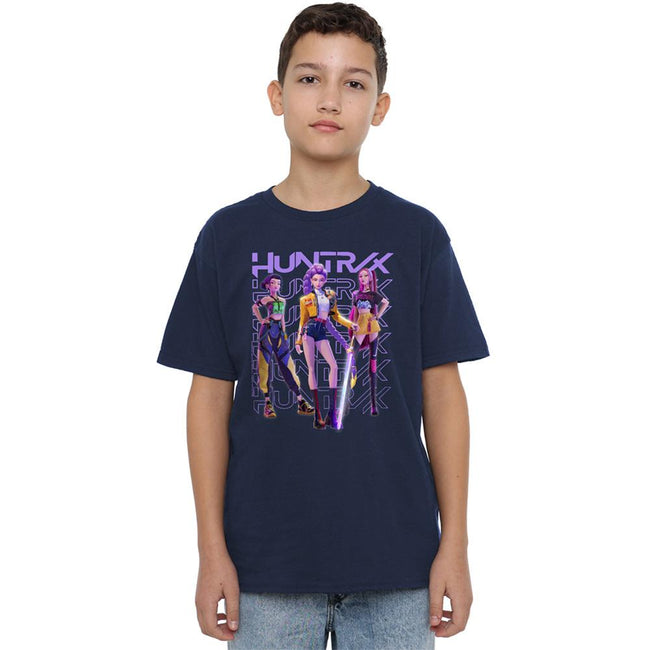 Navy - Lifestyle - K-Pop Demon Hunters Childrens-Kids Huntr-X Pose T-Shirt