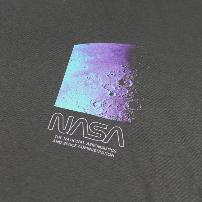 Dark Charcoal - Side - NASA Womens-Ladies Moon Trip Oversized T-Shirt