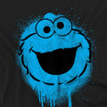 Black - Side - Sesame Street Unisex Adult Cookie Monster Graffiti T-Shirt
