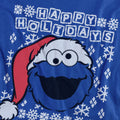 Royal Blue - Side - Sesame Street Unisex Adult Ugly Christmas Cookie Monster Long-Sleeved T-Shirt