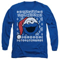 Royal Blue - Front - Sesame Street Unisex Adult Ugly Christmas Cookie Monster Long-Sleeved T-Shirt