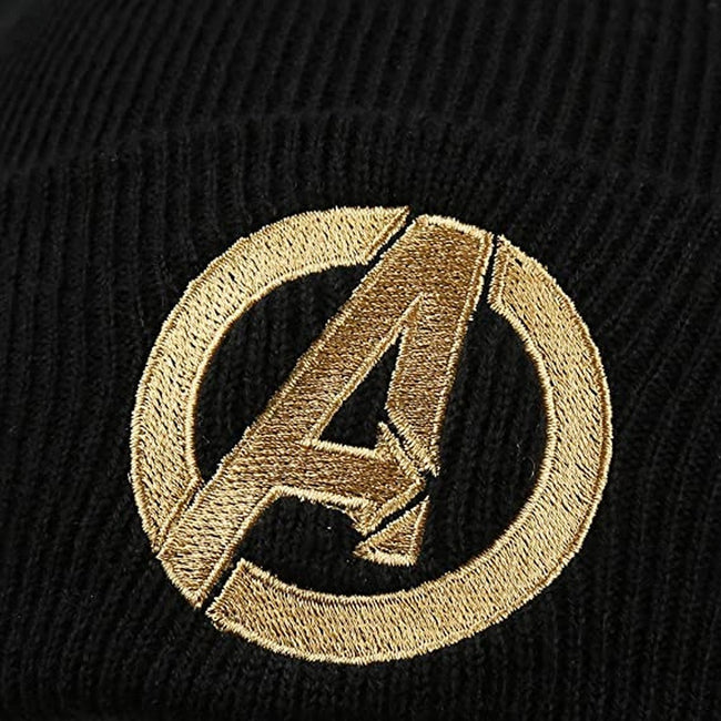 Grey - Side - Marvel Avengers Mens Logo Beanie