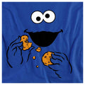 Royal Blue - Side - Sesame Street Unisex Adult Om Nom Cookie Monster Face Long-Sleeved T-Shirt