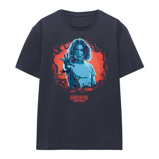 Deep Navy - Front - Stranger Things Womens-Ladies Reach Out Eleven T-Shirt