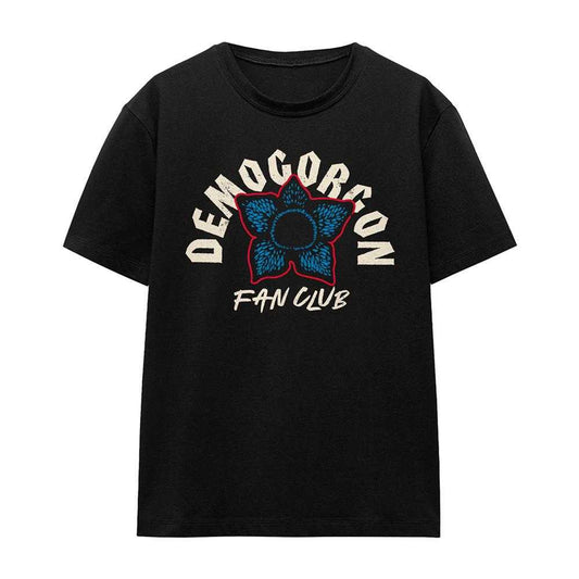 Black - Front - Stranger Things Womens-Ladies Fan Club Demogorgon T-Shirt