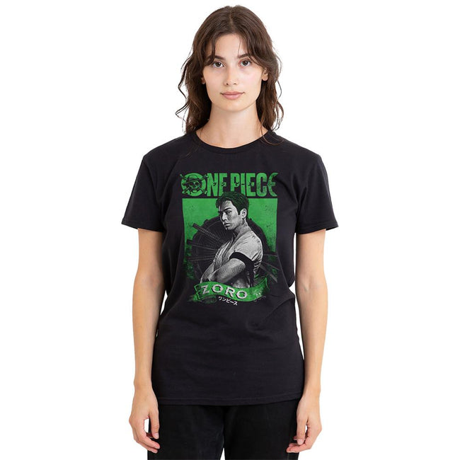 Black - Lifestyle - One Piece Live Action Womens-Ladies Roronoa Zoro Portrait T-Shirt
