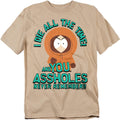 Sand - Front - South Park Unisex Adult You Assholes Never Remember! T-Shirt