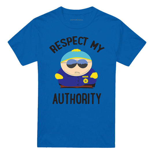 Royal Blue - Front - South Park Unisex Adult Respect My Authority T-Shirt