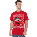 Red - Lifestyle - Sesame Street Unisex Adult Ugly Elmo Christmas T-Shirt